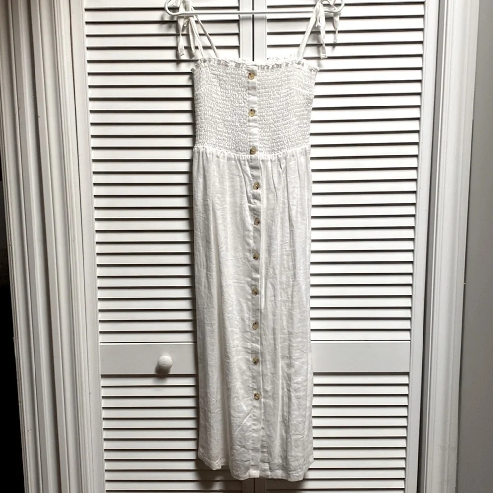 NWT 100% linen white summer dress ☀️🌈 - Picture 1 of 3